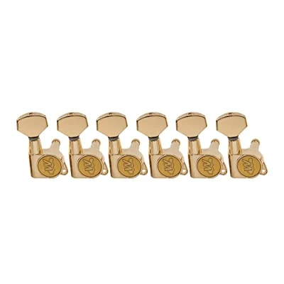 Imagen de Wilkinson WJN07 6 en Línea E Z LOK Clavijas de Afinación Ratio 1:19 Clavijero para Guitarra Eléctrica Stratocaster Telecaster, Dorado