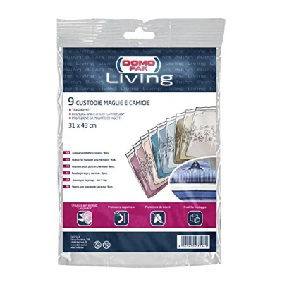 Imagen de DOMO PAK LIVING 918015 Fundas de Camisetas y Camisas, Polietileno (PE), 31 x 43 cm, 9