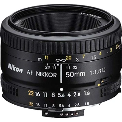 Imagen de Nikon AF Nikkor 50mm Objetivo para (distancia focal fija 50 mm, apertura f/1.8, diámetro: 63 mm) Negro