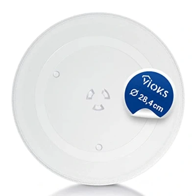 Imagen de VIOKS plato giratorio para microondas de 284 mm, microondas, 28,4 cm, cristal con 3 puntos