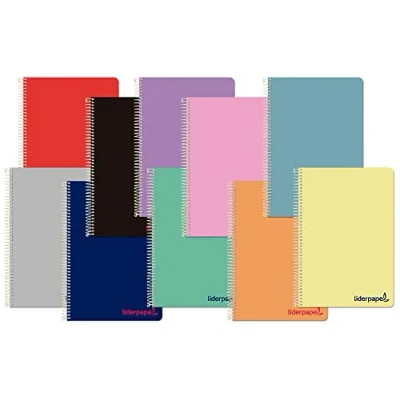 Imagen de Cuaderno espiral liderpapel a4 wonder tapa plastico 80h 90gr rayado horizontal con margen colores surtidos
