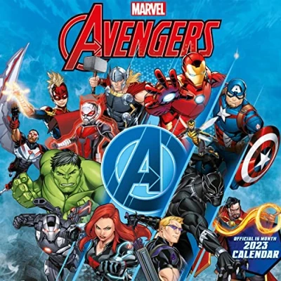 Imagen de Calendario 2023 de los Vengadores (niños), planificador mensual a vista, 30 cm x cm, producto oficial