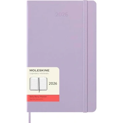 Imagen de Moleskine Agenda Diaria, Diaria 2026 12 Meses, Con Tapa Dura y Cierre Elástico, Formato Grande 13x21, Color Lila