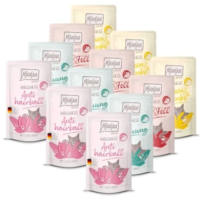 Imagen de MjAMjAM Comida húmeda Premium para Gatos Wellness Wellbeing Pack Beef, 12 (12 x 125g), sin Cereales con Extra de Carne