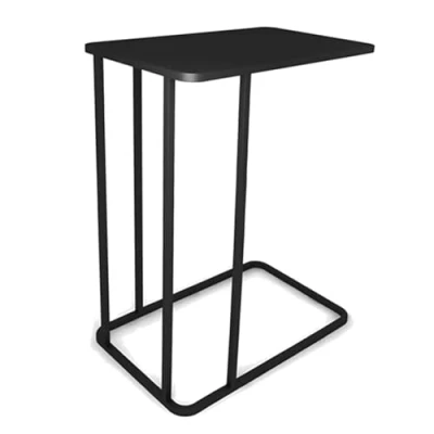 Imagen de Acomoda Textil Mesa Auxiliar para Sofá 58x40x30 cm Resistente, Ergonómica y Ligera. Mesita de Metal Versátil Cómoda Cama, Dormitorio Salón Fácil Montaje. (Negro)