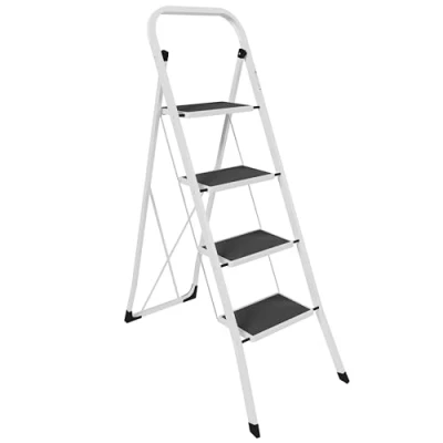 Imagen de Home Vida B00QTJ9D4A.VC.UK Designs Escalera de 4 peldaños, Acero Resistente, Plegable, portátil con Alfombrilla Antideslizante, escalones, Step Ladder