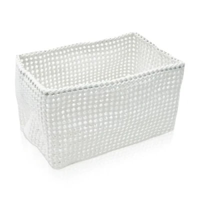 Imagen de Möve Tubo Cesta Rectangular, Plástico Metal, Blanco Roto, 16,5 x 28 18 cm