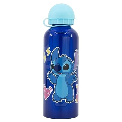 Imagen de Botella de agua infantil reutilizable aluminio 530 ml Stitch Palms
