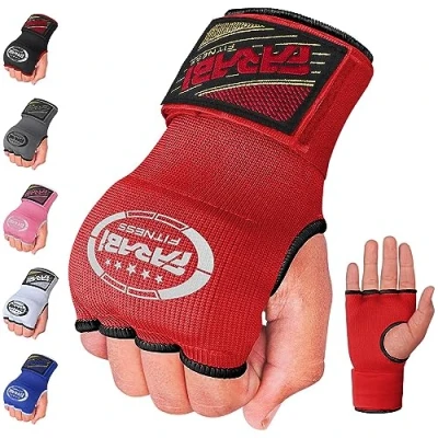 Imagen de Farabi Sports Boxeo Vendas Guantes para niños y Adultos Venda Hombres &amp; Mujeres Entrenamiento MMA Muay Thai de (Niños, Red)