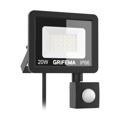 Imagen de GRIFEMA GD402 2, Foco LED Exterior con Sensor de Movimiento, 20W 2200LM Proyector LED, 6500K Blanco Frío Floodlight para Casa, Garaje, Patio, Camino, Jardín