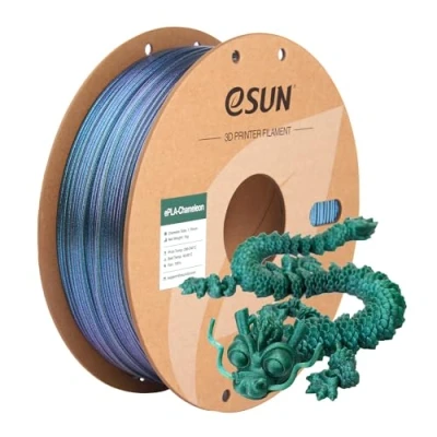 Imagen de eSUN Camaleón Filamento PLA 1,75 mm, con Purpurina, Cambio de Color Gradiente Precisión Dimensional +/ 0.05mm, Carrete 1KG (2.2 LBS) para Impresoras 3D,Polaris