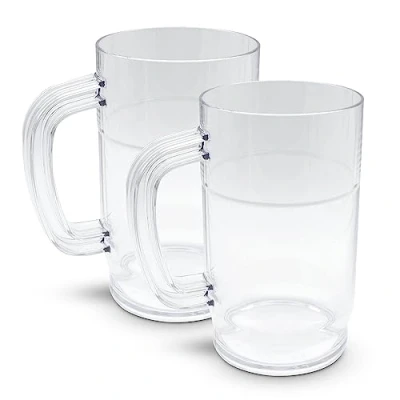 Imagen de DOJA Barcelona Jarra de Cerveza Plastico 1 L Pack 2 Jarras Policarbonato Vasos Duro Reutilizable para Artesanal