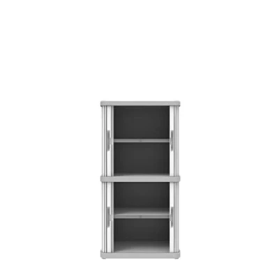 Imagen de Terry, Rolling Space Cab 2, armario interior y exterior de 2 compartimentos con dos puertas correderas, estantes interiores ajustables, gris, plástico reciclado, dimensiones: 59 x 36 115 cm