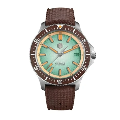 Imagen de San Martin SN0118G Reloj de buceo acero inoxidable NH35 automático mecánico a la moda impermeable para hombre, V 3, Moderno
