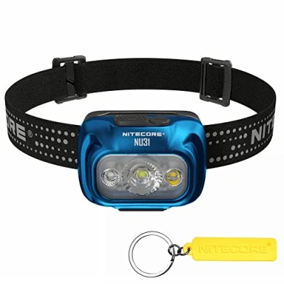 Imagen de Nitecore NU31 550 lúmenes de aluminio ligero faro frontal triple salida USB C recargable etiqueta para faros delanteros (azul)