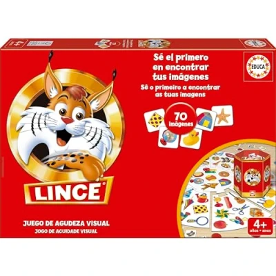 Imagen de Educa Lince 70 Imágenes, El Juego de Mesa Que agudiza la Vista y los Reflejos Mientras te diviertes con Familia Amigos, Pronto convertirás en un (17472)