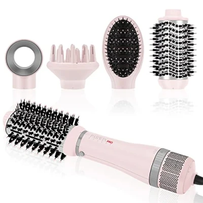 Imagen de Set de Cepillo Secador Pelo 4 en 1, PARWIN PRO BEAUTY Peinado con Accesorios, Alisador Pelo, Alisador, Moldeador Volumen, Cuidado Iones, 1000W (ROSA)
