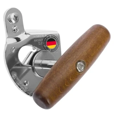Imagen de Westmark Abrelatas profesional 1 Unidad Edición Monopol Titanio Robusto de Acero Mango Madera Ergonómico, Duradero Plata/Marrón