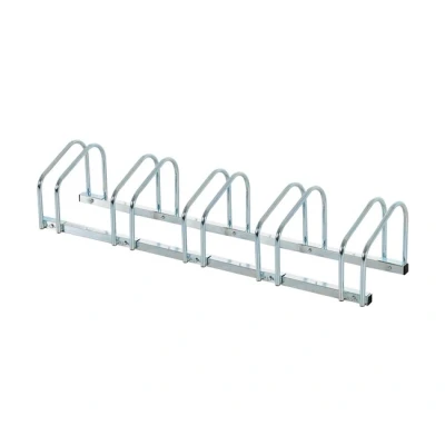 Imagen de HOMCOM Aparcamiento para Bicicletas Soporte de Acero Aparcar en el Suelo o Pared Estacionamiento Interior y Exterior 145x33x27 cm Plata