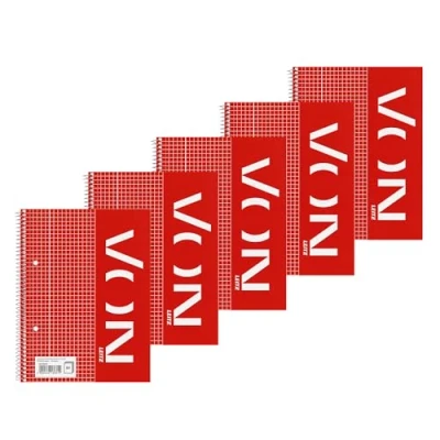Imagen de Leitz Bloc de notas A5 cuadriculado, 5 unidades, con 160 páginas, 80 hojas, ideal para oficina, estudio y escuela, margen izquierdo, 45760001
