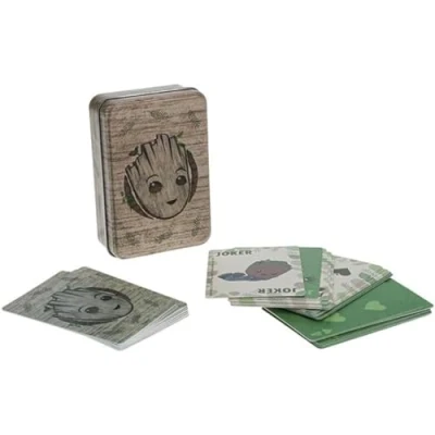 Imagen de Paladone Cartas de Juego Groot Baraja Estándar Oficial con Lata Coleccionable, Marvel