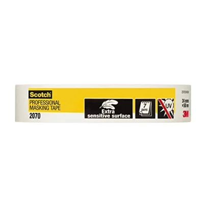 Imagen de ScotchBlue 2070B 3M Cinta de enmascarar para Superficies delicadas 25 mm x 50 m, Blanco Roto, Standard