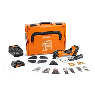 Imagen de Fein AMM 500 Plus Top 2.0 Ah AS batería multiherramienta (18 V, incl. kit de accesorios + Ah, AMPShare, StarlockPlus, para cortar/afilar madera y metal, multiherramienta, en L Boxx) 71293864000