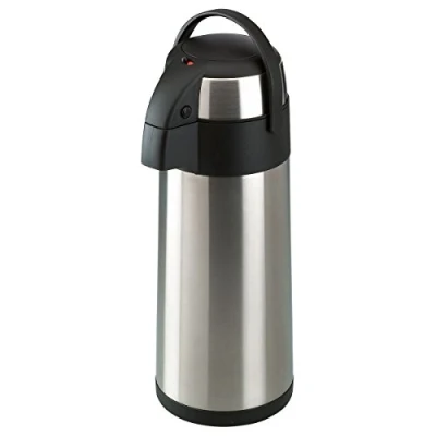 Imagen de axentia Airpot en Plata, Pump Tetera de Acero Inoxidable, Jarra térmica con Doble Pared, Termo Bomba y Cuerpo irrompible, café asa, Volumen: Aprox. 5 L