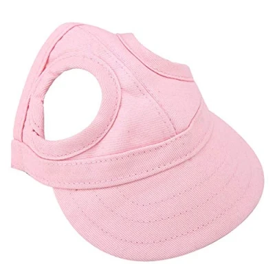 Imagen de SunshineFace Gorra de Béisbol Perro Mascota Gato Sombrero Deporte Viaje Verano Rayas Ajustables Sunbonnet Al Aire Libre (Rosa M)