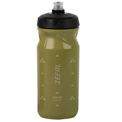 Imagen de ZEFAL Sense Soft 65 Bidón Ciclismo y MTB Botella Bicicleta Deporte Sin BPA Verde Oliva, 650 ml