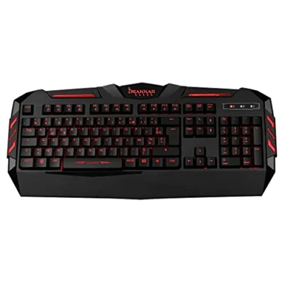 Imagen de Konix Drakkar Teclado gaming con Cable de membrana Utgard AZERTY Anti ghosting Retroiluminación roja 1,6 m