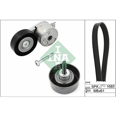Imagen de INA 529 0218 10 Juego de correas trapeciales poli V Revisar/sustituir poleas libres del alternador FORD: MONDEO 4 Turnier, S Max Mk1