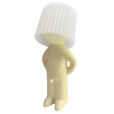 Imagen de anso lámpara de escritorio Naughty Boy, Little Shy Man, creativa plástico, luz nocturna, decoración del hogar, regalo (blanco, moderno, redondo, táctil, LED)