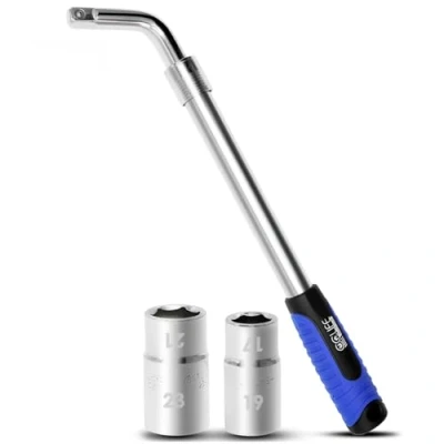 Imagen de CCLIFE Llave Telescópica Extensible para Tuercas de Rueda, Juego 4 Piezas con Dados 17/19mm y 21/23mm, Neumáticos Coche, Furgoneta Camión