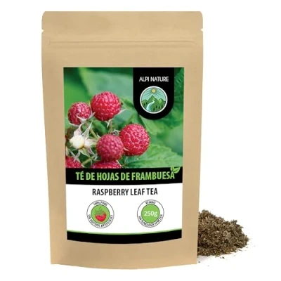 Imagen de té de hojas frambuesa (250g), cortadas, suavemente secadas, 100% puras y naturales para la preparación té, hierbas