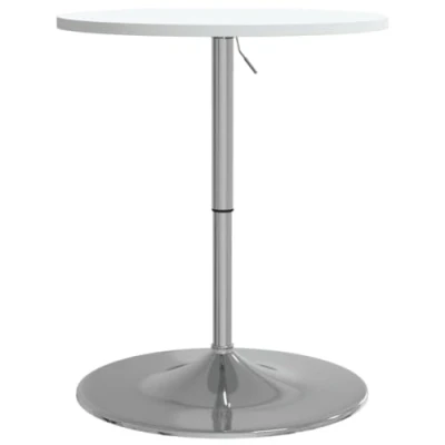 Imagen de vidaXL Mesa Alta de Bar, Mesita Ajustable Mostrador, Mueble Comedor, Decoración para Pub Cocina Cafetería, Madera Ingeniería y Acero Blanca
