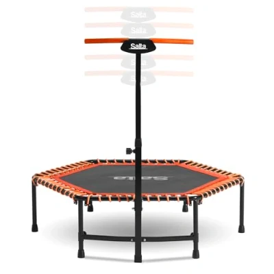 Imagen de Salta Fitness 128 cm de diámetro Interior trampolín Mango Ajustable en 5 Alturas Suspensión elástica/Bungees, construcción sólida Hexagonal Capacidad Carga 110 kg Naranja