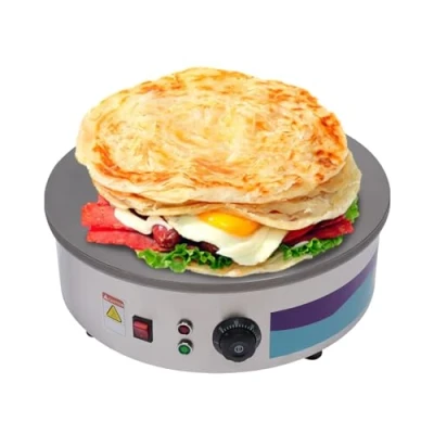 Imagen de Máquina de crepe eléctrica 2800 W, crepe, temperatura ajustable con espátula madera, crepera, apta para familias, cafeterías, restaurantes