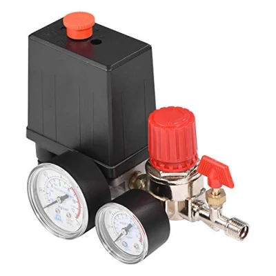 Imagen de 3000L / min 0.05 1.2Mpa Control de Interruptor Presión Compresor Aire Pequeño Con Válvula Seguridad y Manómetros Reguladores