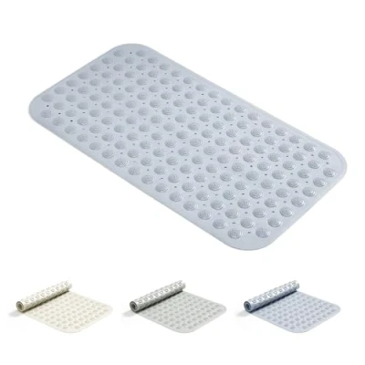 Imagen de Good Nite Alfombrilla de baño Larga Antideslizante con ventosas Extra Grandes para un Seguro, antimoho, Lavable a máquina, Parte Trasera Goma Gruesa Suave, 70 x 38 cm, Color Azul
