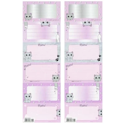 Imagen de GATAS PEGATINAS para cuadernos, nombres de cuadernos escolares, autoadhesivas SET 12 (Gatitos)