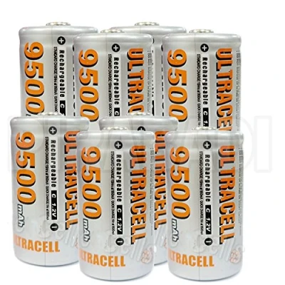 Imagen de 8 pilas C R14 LR14 9500 mAh recargable 1.2 V Ni MH batería