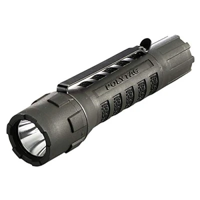 Imagen de Streamlight 88850 PolyTac 600 Lúmenes Linterna LED, con pilas de litio CR123A, Negra