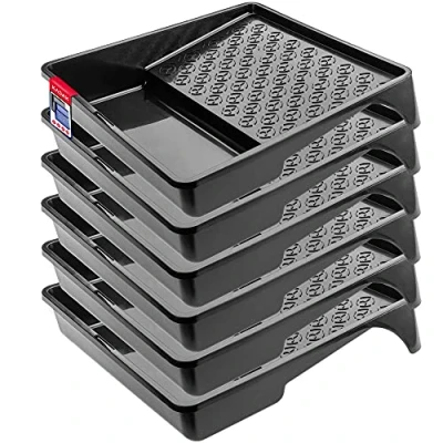 Imagen de Bandeja de Pintura KADAX, plástico, para Pintores con Mango práctico, Gran Pintura, Accesorios Ligera, Suministros (6, Negro)