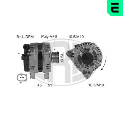 Imagen de ERA 210427A Alternador 14V 150A FORD: MONDEO 4 Stufenheck, 4, VOLVO: S80 II