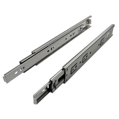 Imagen de 1 par (2 piezas) SO TECH® Guía para Cajón de Extracción total Carril Argénteo 450 mm (cerrado) Rodamiento