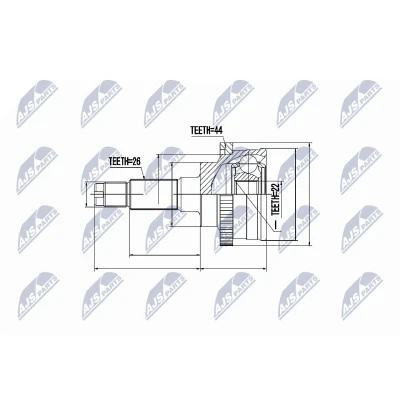 Imagen de NTY NPZ MZ 016 Junta Homocinética lado de rueda MAZDA: MX 3, 323 C IV Hatchback, FAMILIA 4