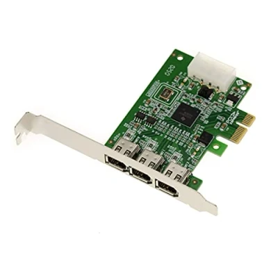 Imagen de Kalea INFORMATIQUE Tarjeta PCIe x1 con 3 Puertos Firewire 400 Ieee1394a de 6 Patillas. Chipset TI XIO2213B