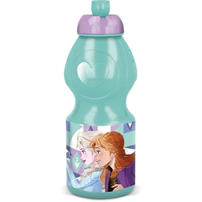 Imagen de ALMACENESADAN Botella sport multicolor; producto de plástico reutilizable; libre BPA; capacidad 400 ml (Frozen)