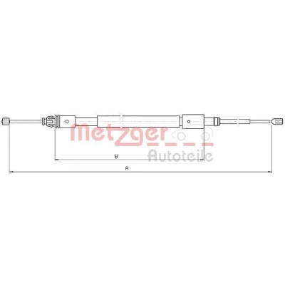 Imagen de METZGER 10.4714 Cable de Freno Mano Atrás izquierda, derecha, derecha 1716/867 Tambor COFLE